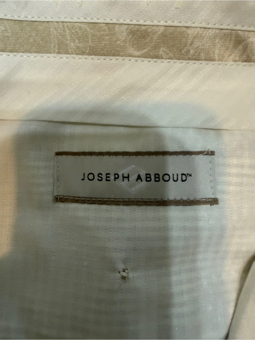 Joseph Abboud Cream and Tan Lined Chinos